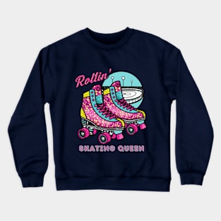 1980s Era Roller Skates Rollin' Skating Queen, 80s skating Crewneck Sweatshirt